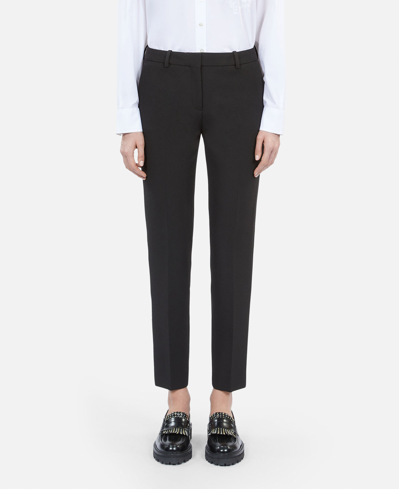 The Kooples WOMEN BLACK black crepe suit pants straight tailored cut