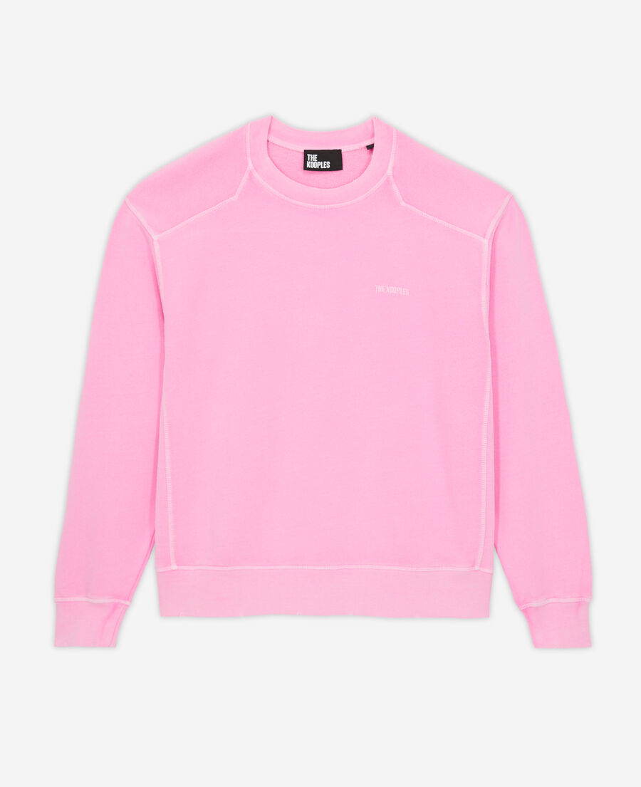 sweatshirt rose fluo avec logo