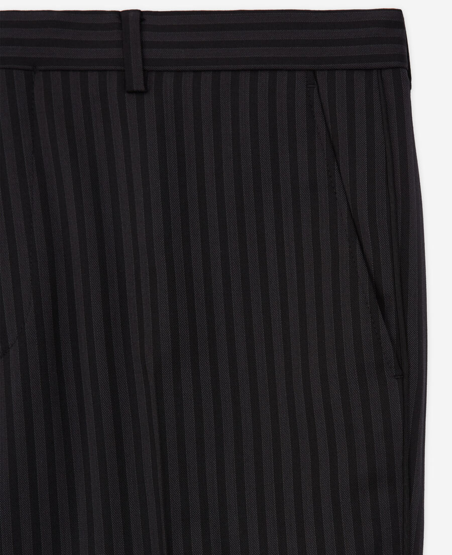 The Kooples MEN BLACK GREY striped wool suit pants