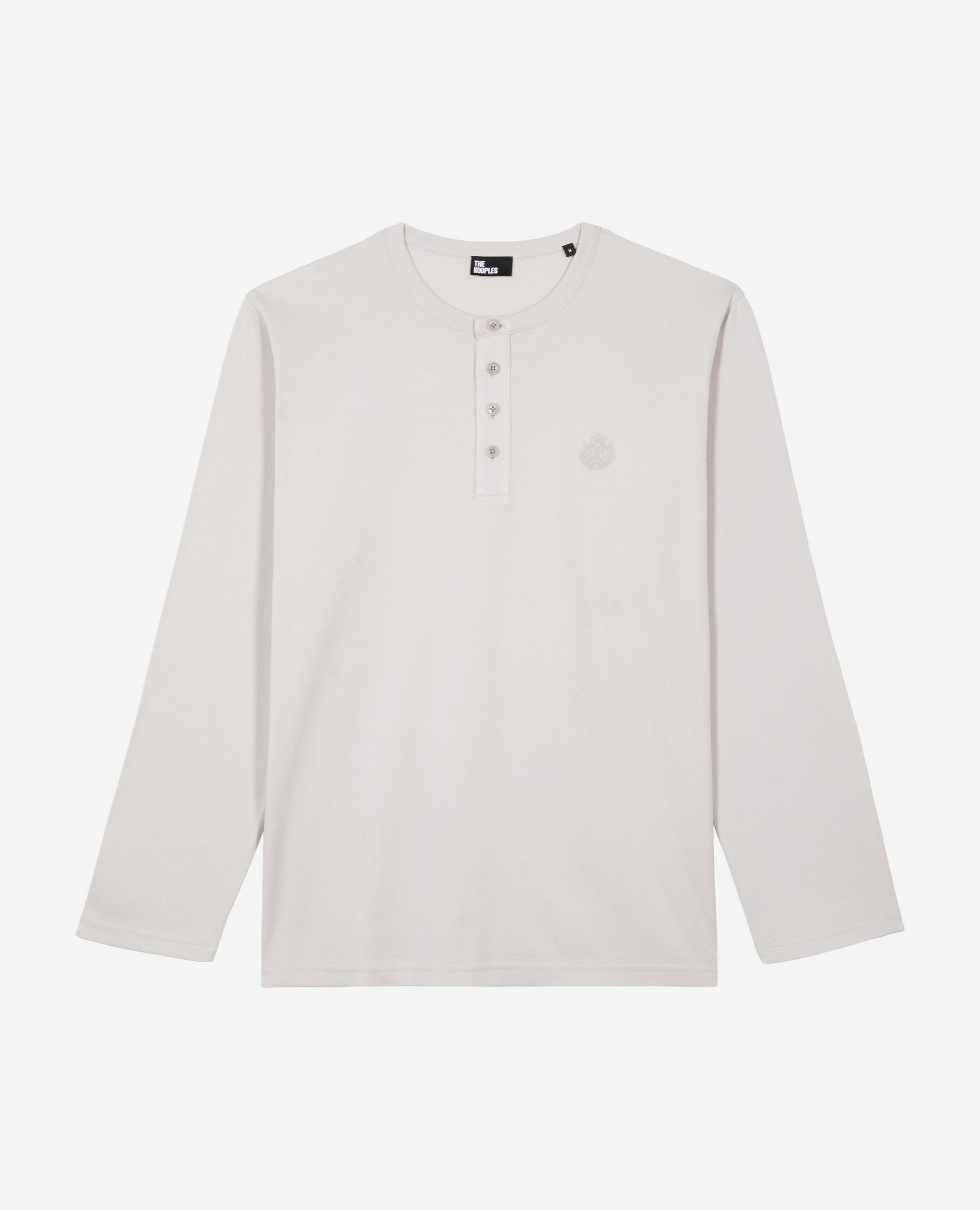Langärmliges T-Shirt mit grauem Wappen, LIGHT GREY, hi-res image number null