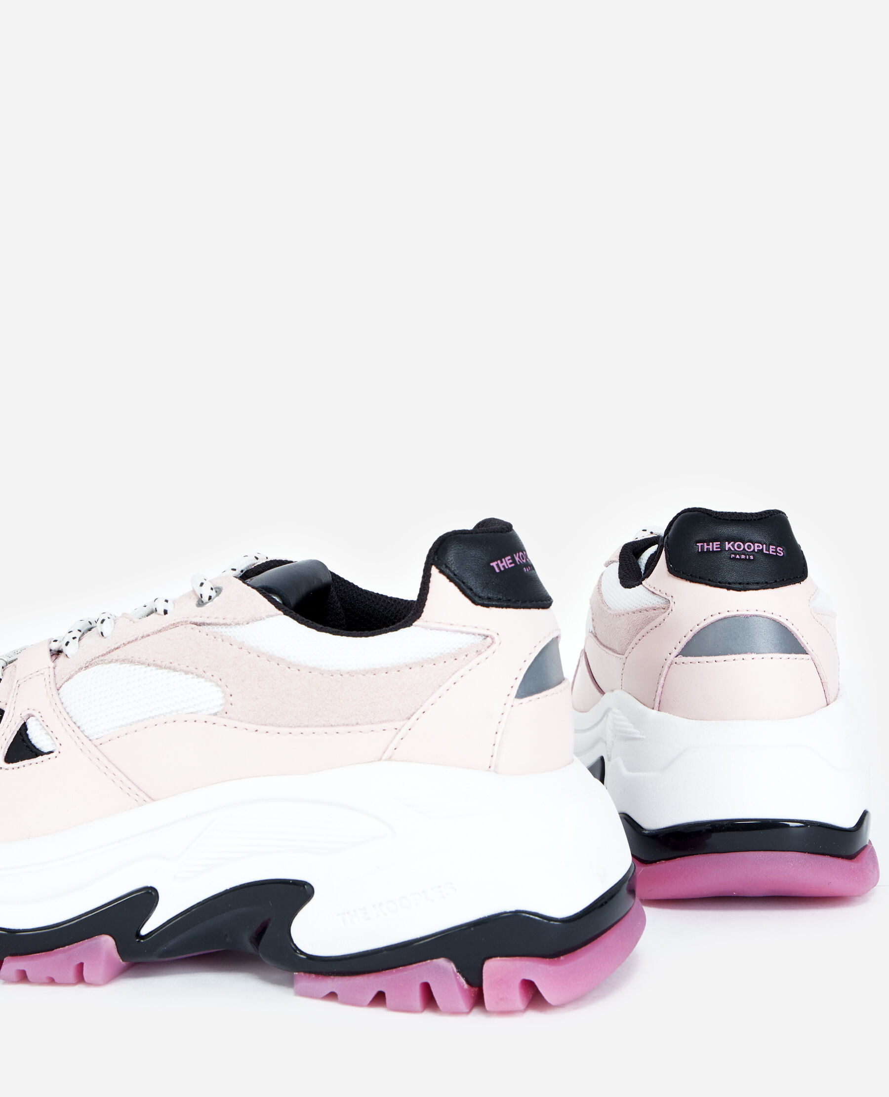 Light pink platform sneakers with tweed The Kooples