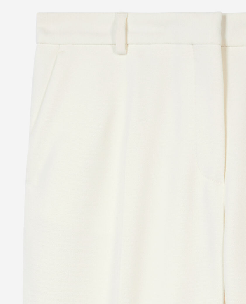 The Kooples FEMME ECRU pantalon tailleur en crêpe coupe droite écru