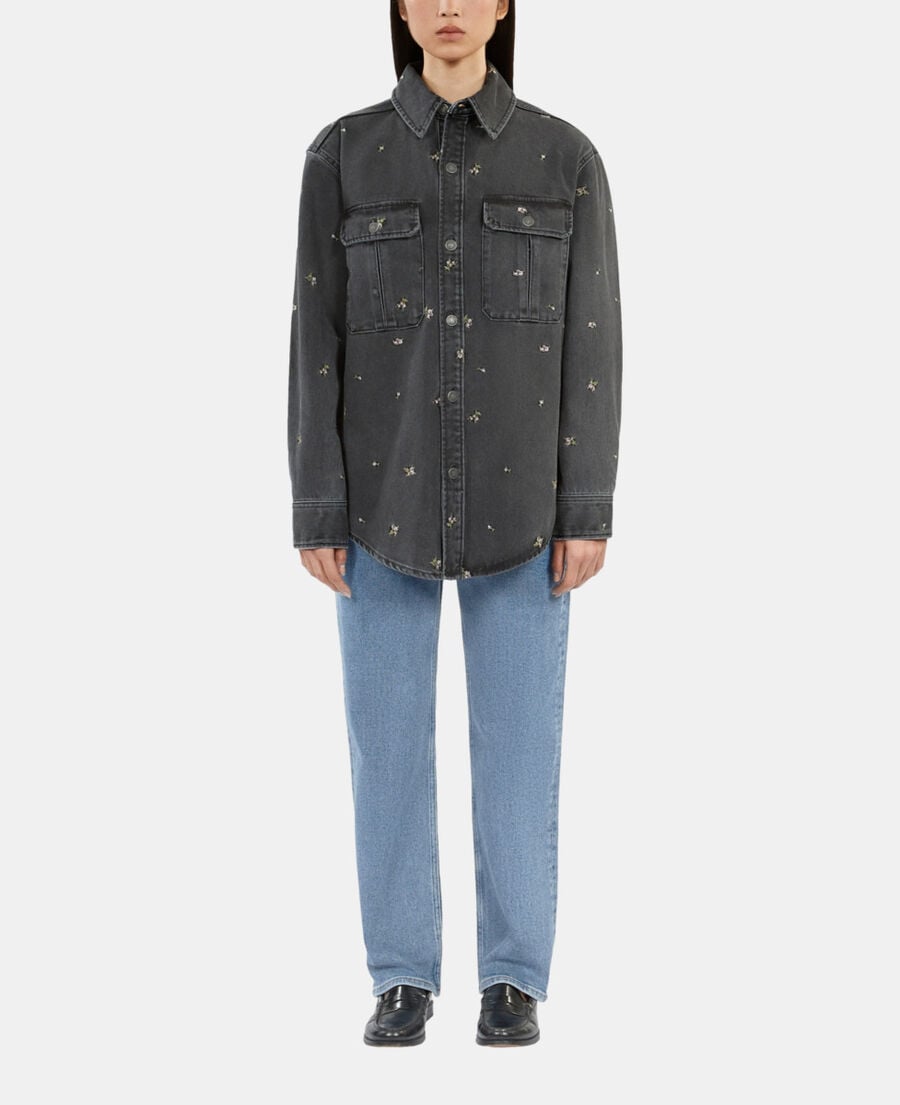 The Kooples FEMME GREY surchemise en denim gris