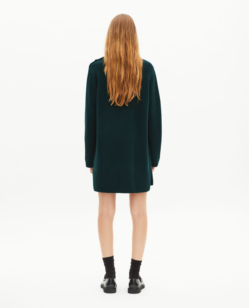 The Kooples WOMEN FOREST short dress in green wool