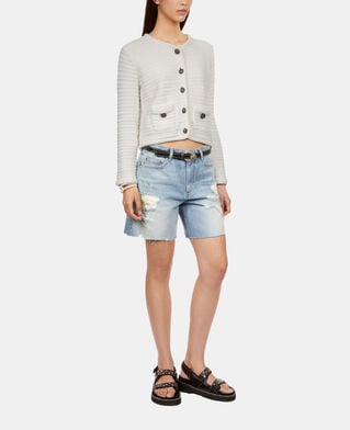 The Kooples F ECRU ecru cable knit cardigan