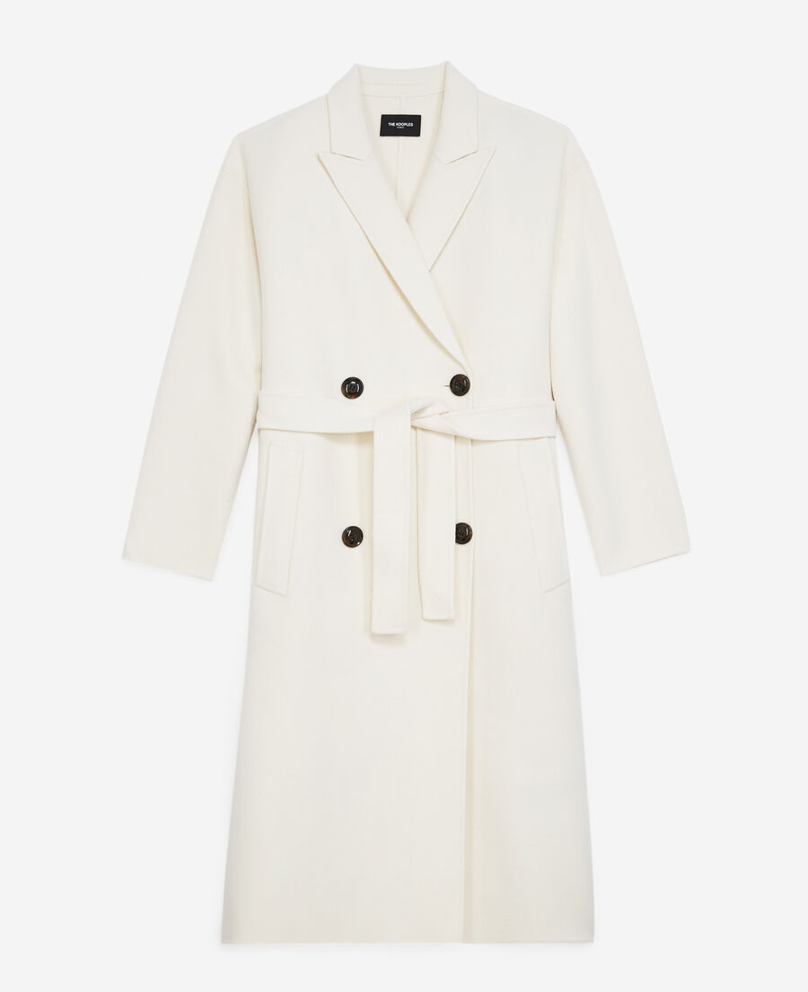 abrigo lana blanco crudo doble cara oversize