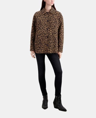 The Kooples FEMME LEOPARD blouson type surchemise léopard en laine mélangée