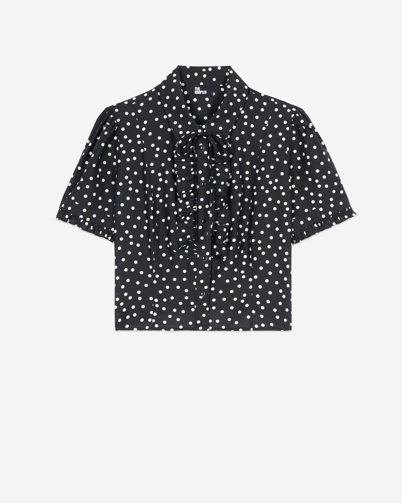 The Kooples DAMEN BLACK WHITE schwarzes hemd mit punkten