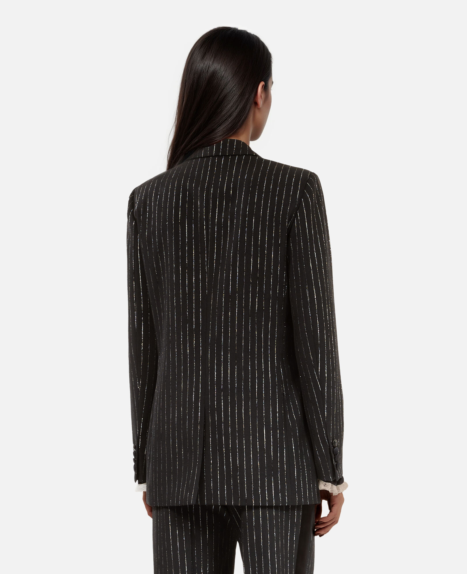 The Kooples DAMEN BLACK schwarze anzugjacke mit streifen