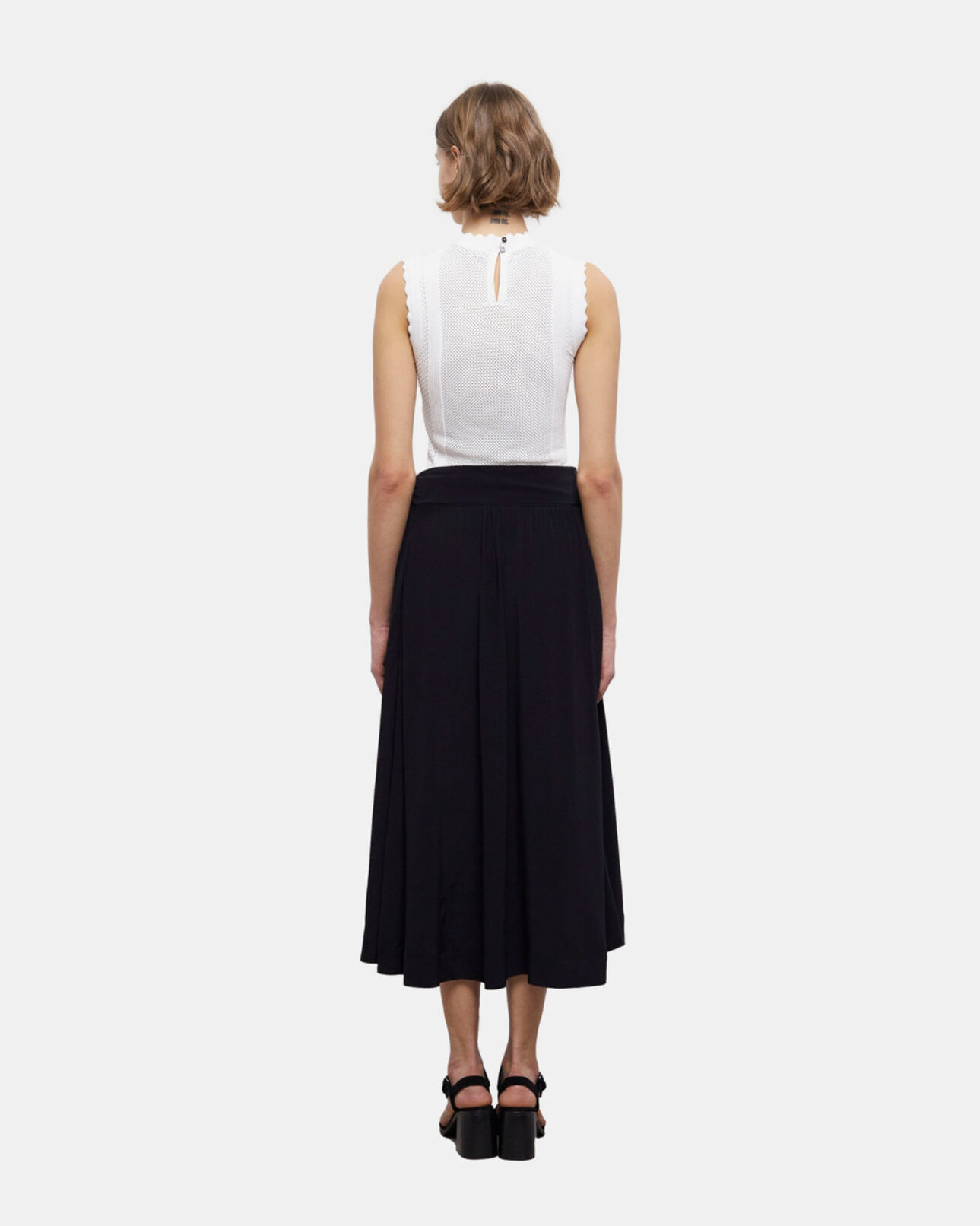 The Kooples WOMEN BLACK long black skirt