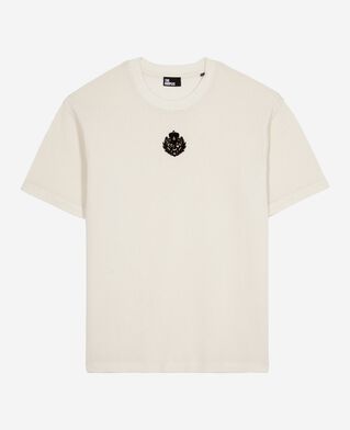 The Kooples F ECRU t-shirt with ecru honeycomb crest