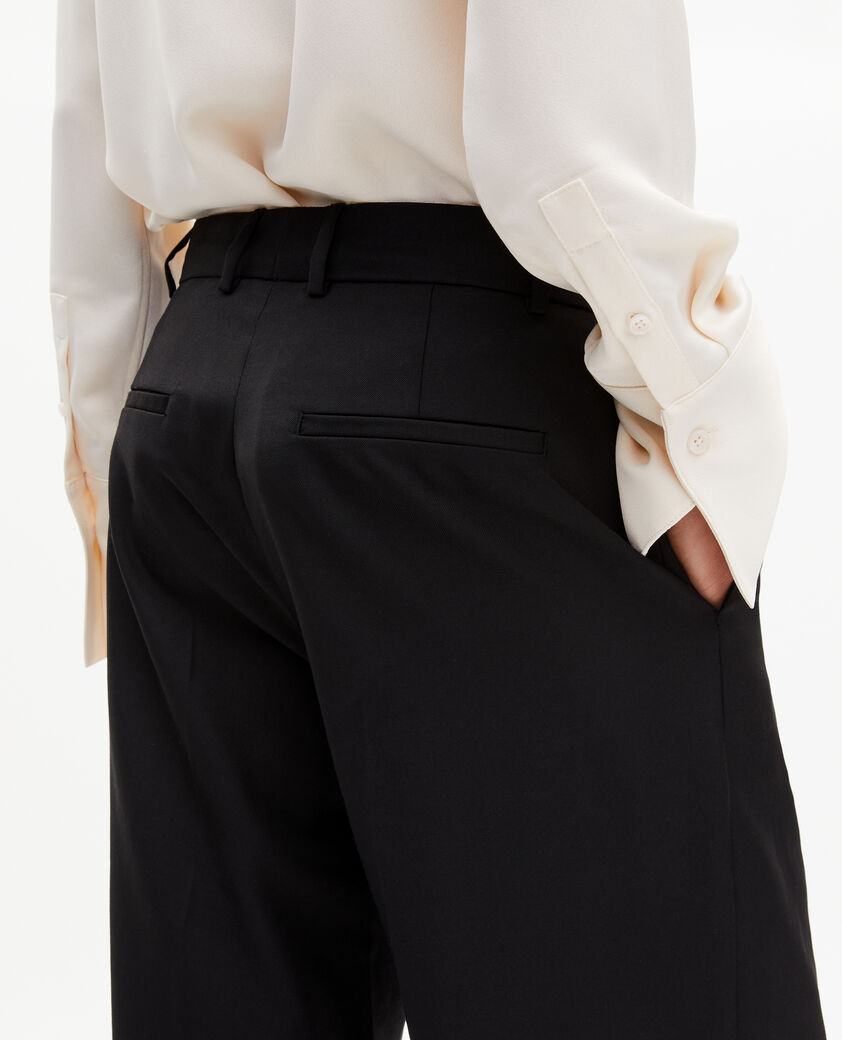 The Kooples DAMEN BLACK weite hose aus wolle schwarz