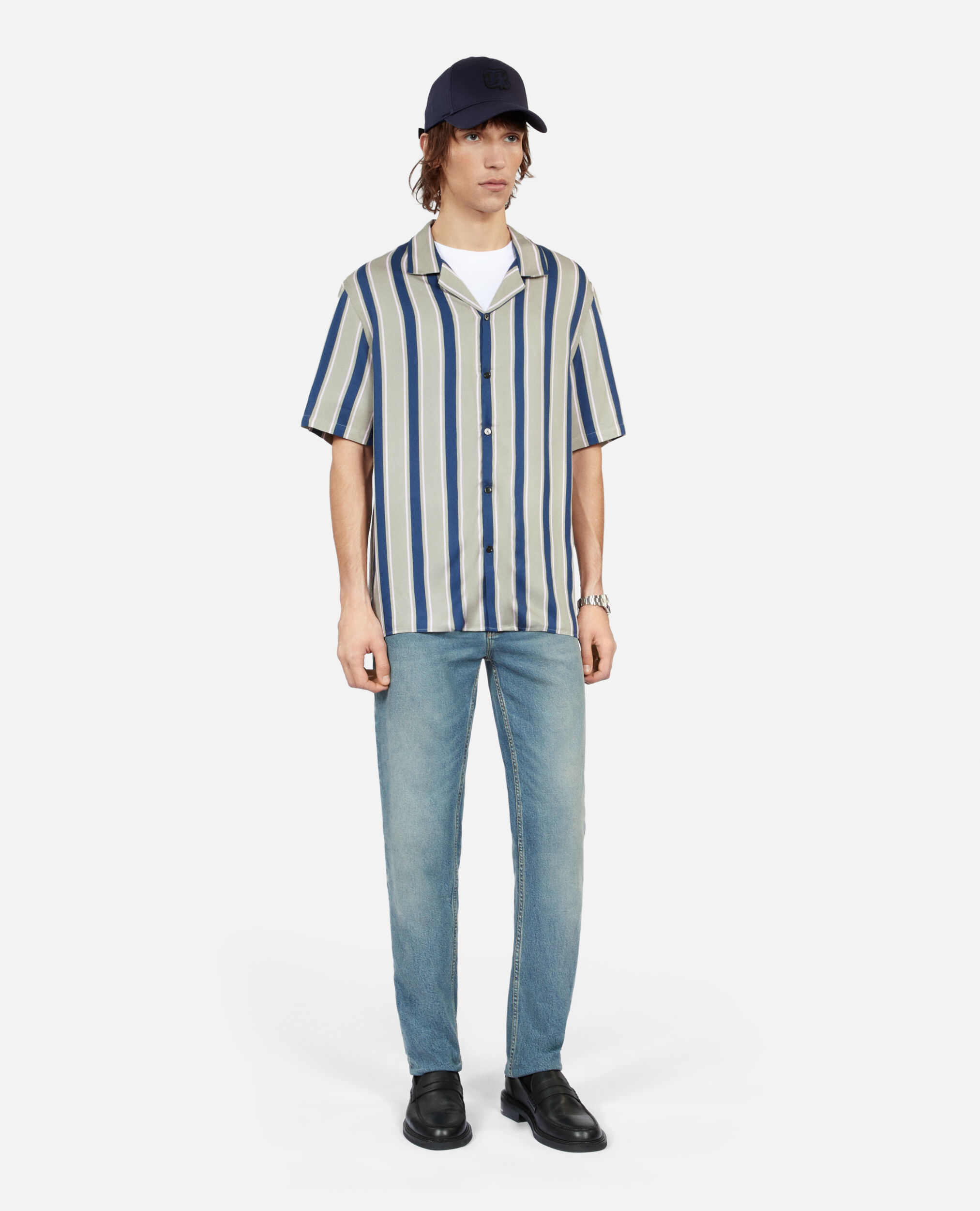 Camisa rayas manga corta, PURPLE / GREEN, hi-res image number null