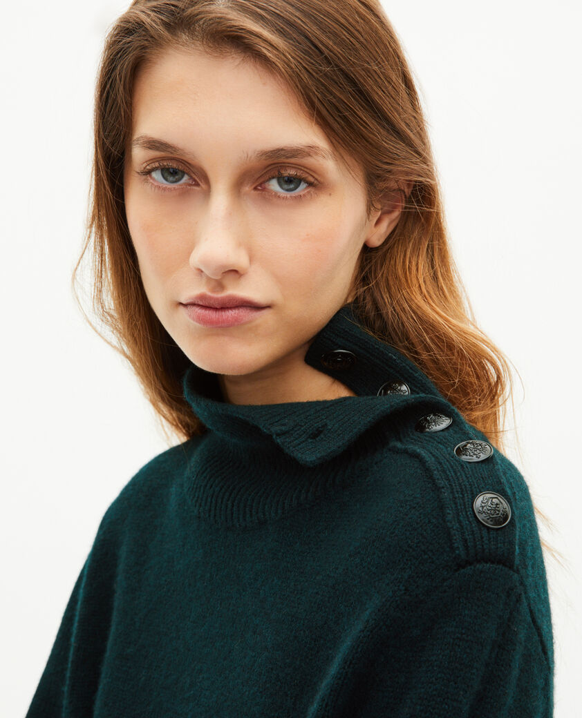 The Kooples WOMEN FOREST short dress in green wool