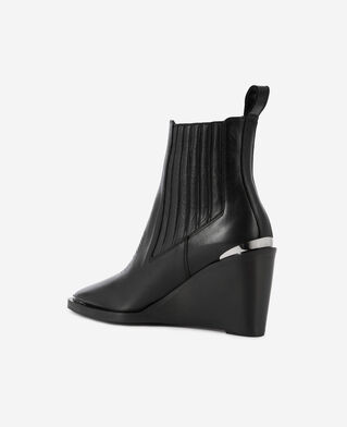 The Kooples WOMEN BLACK western ankle boots in black leather