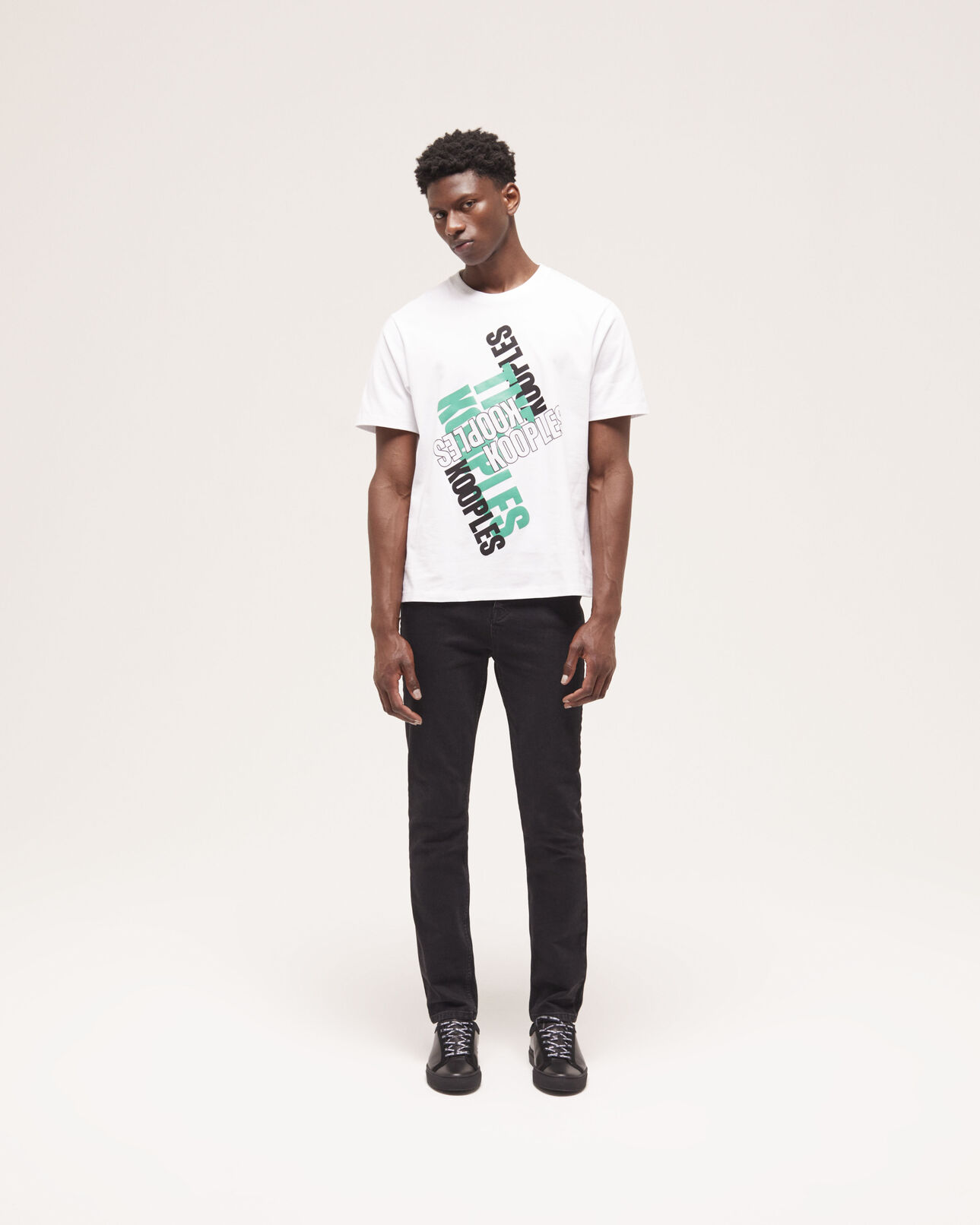 The Kooples HERREN GREEN-WHITE weißes t-shirt herren mit the kooples logo