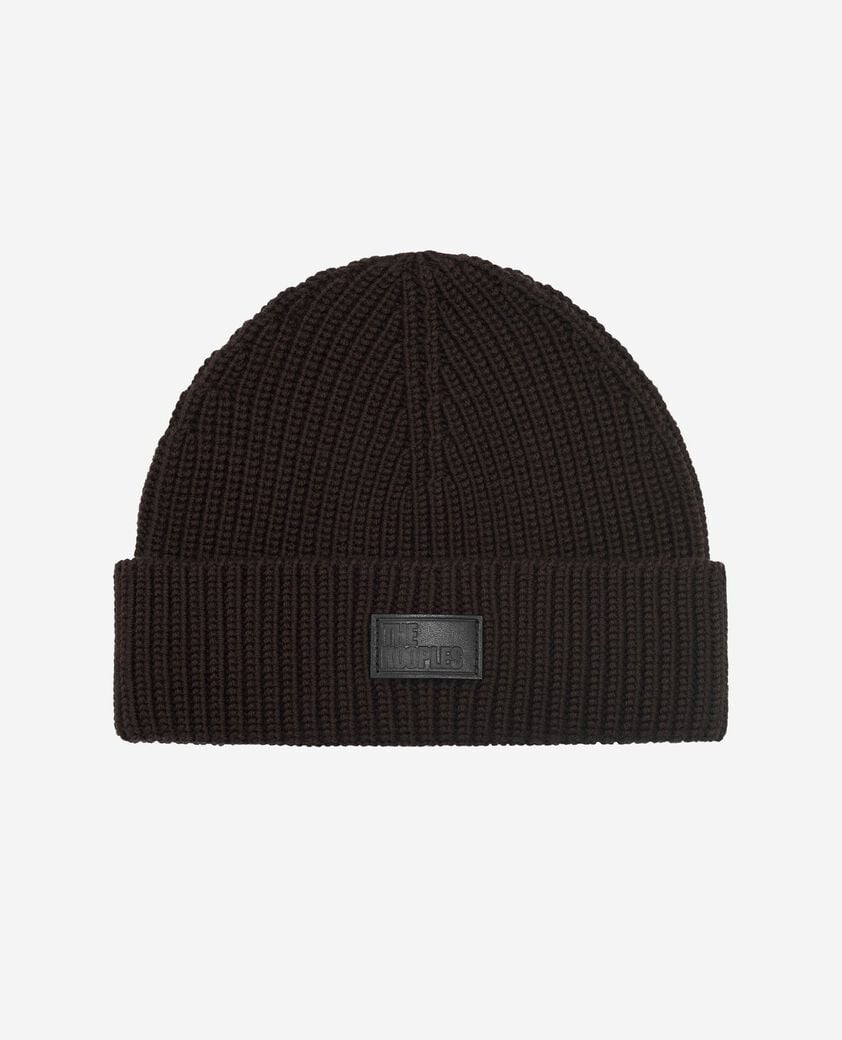 The Kooples HOMME DARK BROWN bonnet à revers marron