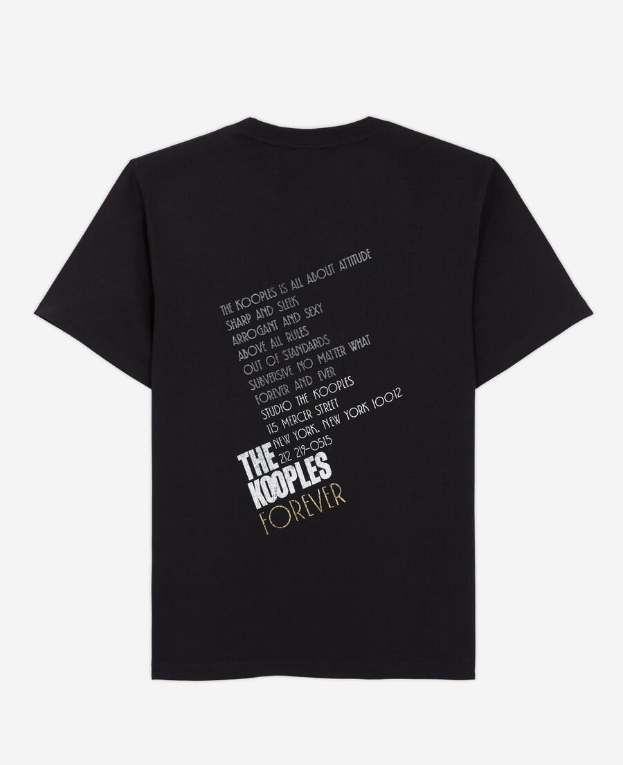 black screen print t-shirt