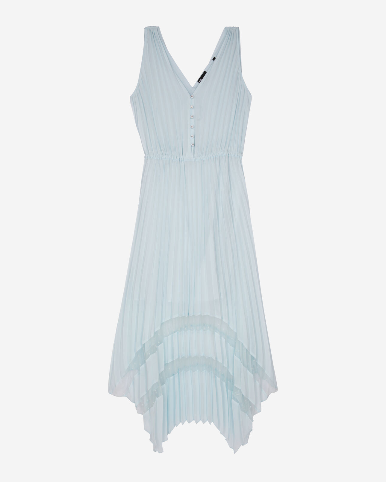 The Kooples WOMEN BABY BLUE light blue plumetis long pleated dress