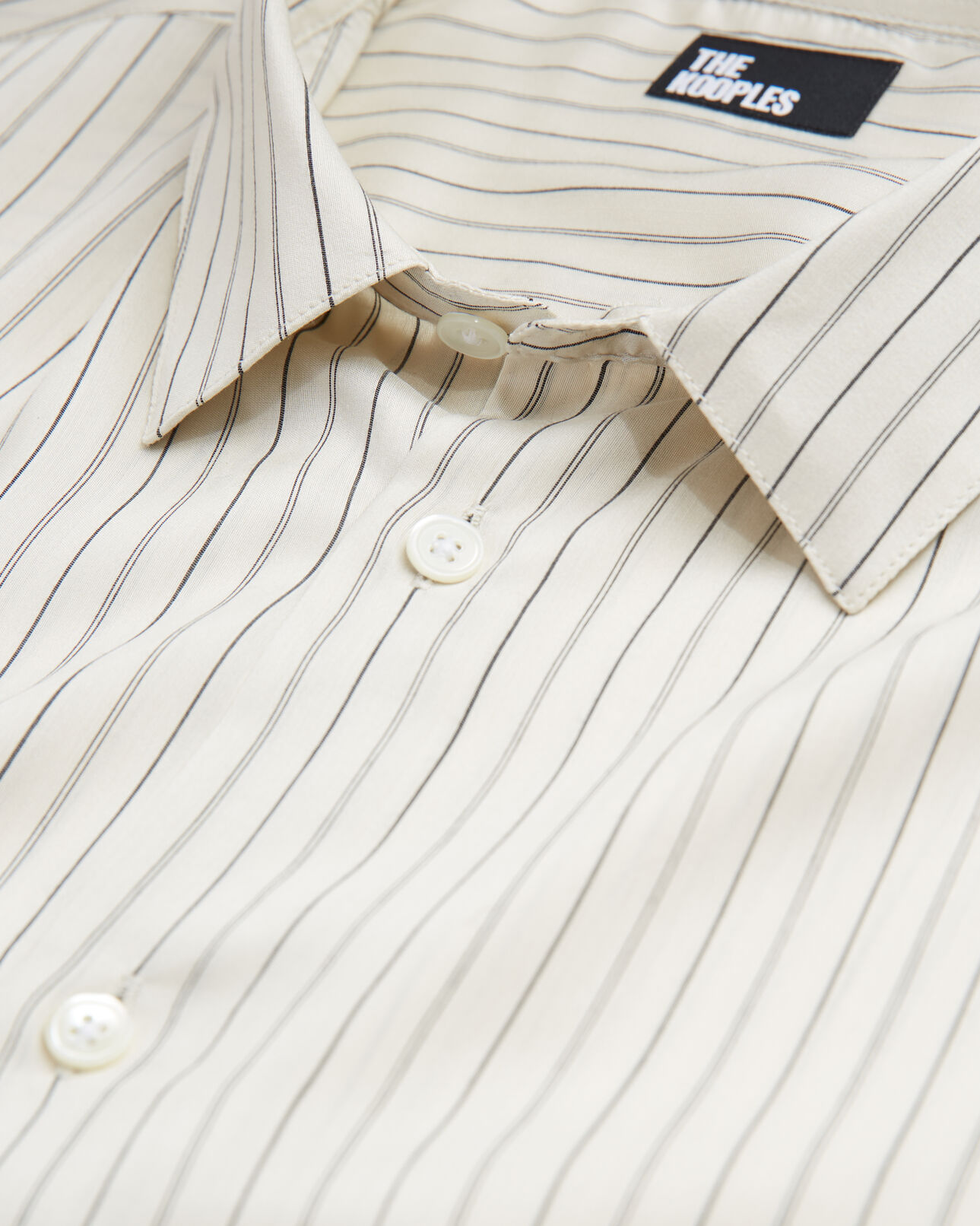 The Kooples HOMBRE OFF WHITE camisa slim rayas blanco crudo con cuello clásico