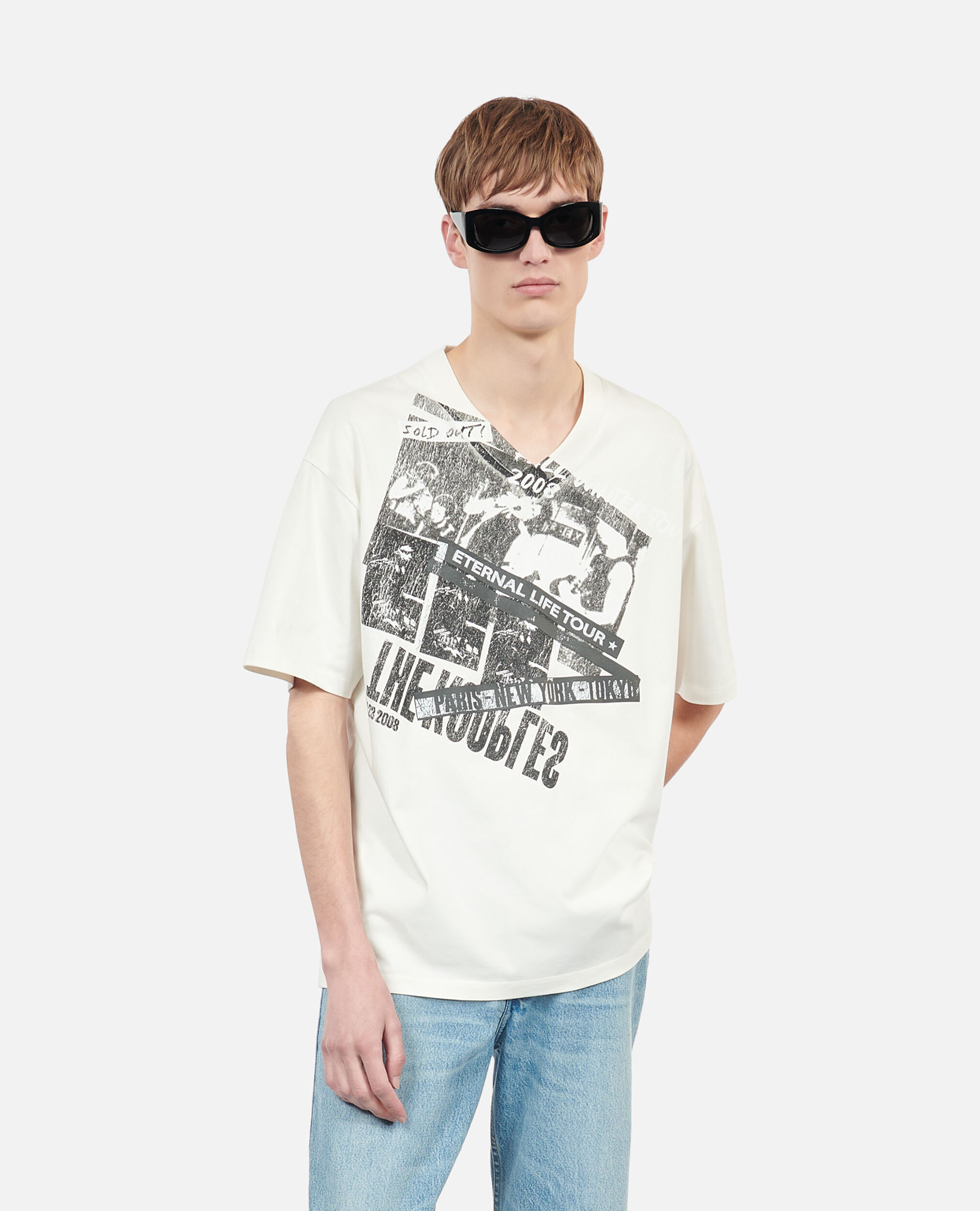 Ecrufarbenes T-Shirt „Eternal life tour“, ECRU, hi-res image number null