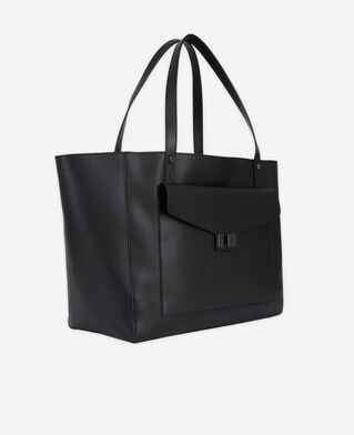 The Kooples F BLACK black leather tote bag