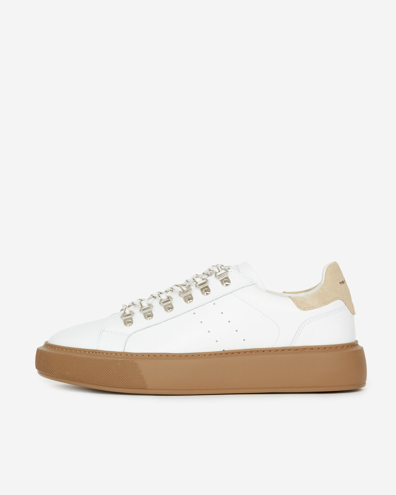 The Kooples MEN WHITE white leather sneakers with rubber soles