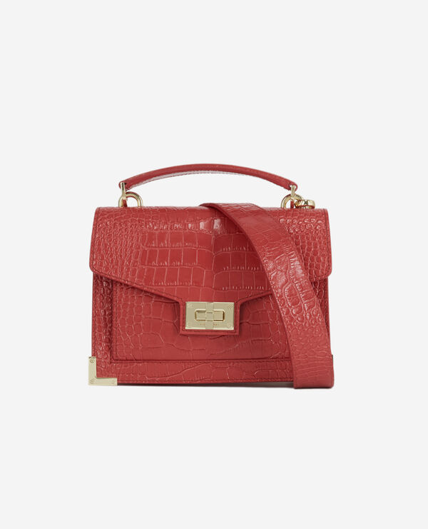 small red croco-effect emily bag