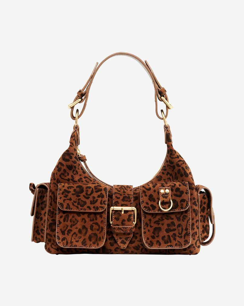 The Kooples FEMME LEOPARD sac amelia en cuir suède imprimé léopard