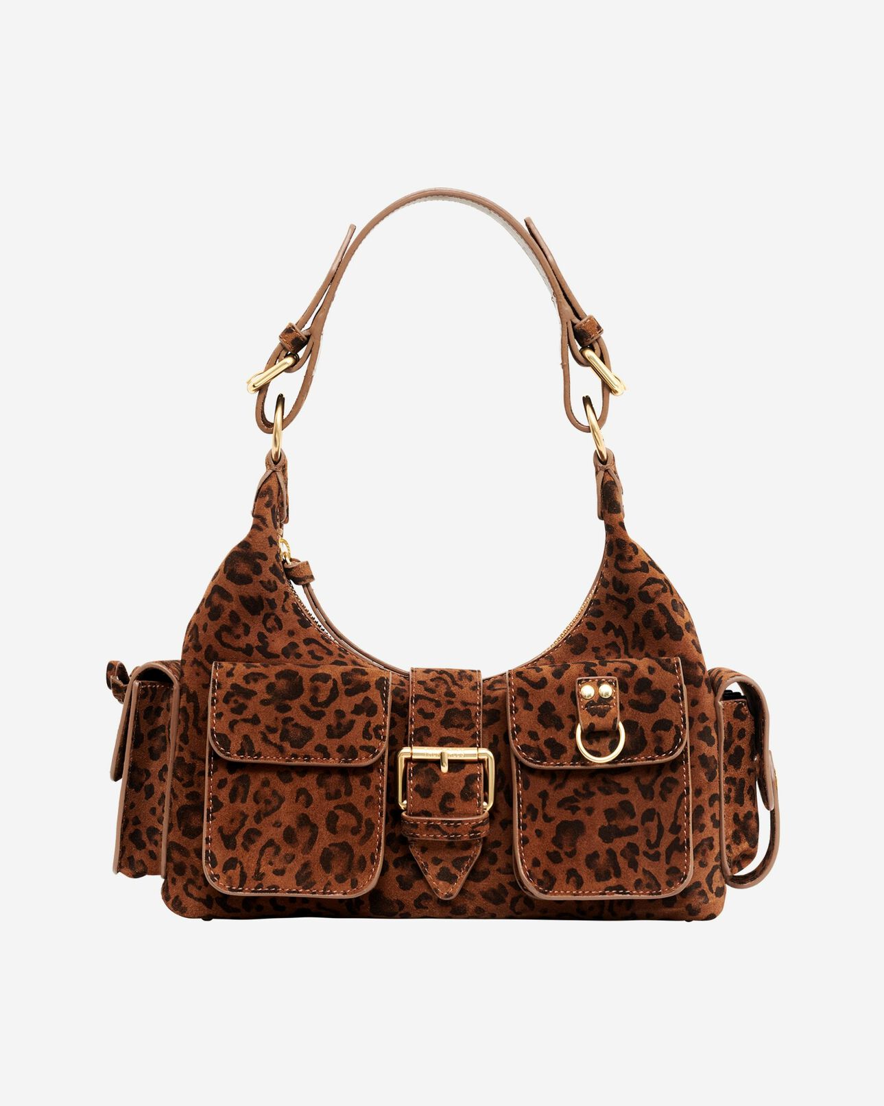The Kooples FEMME LEOPARD sac amelia en cuir suède imprimé léopard