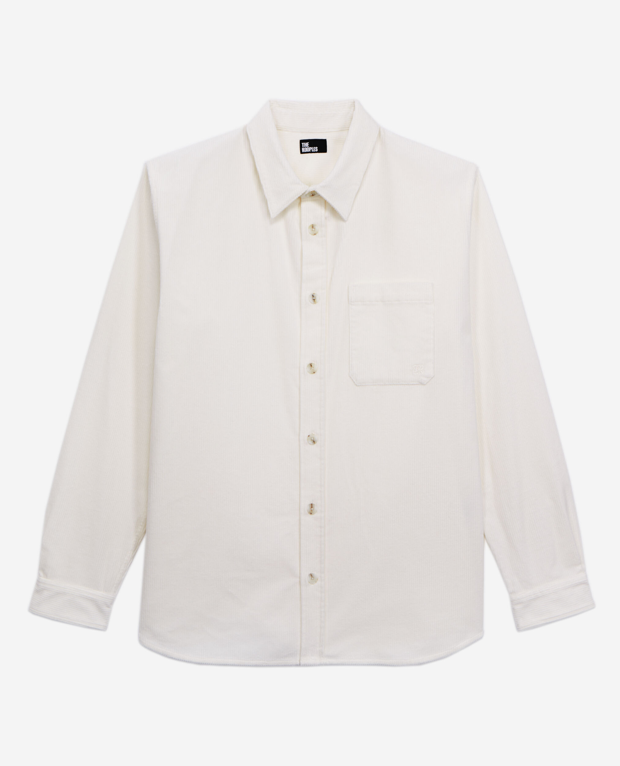 Camisa blanco crudo terciopelo acanalado, ECRU, hi-res image number null