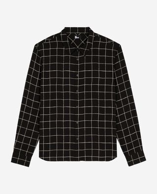 The Kooples MEN BLACK WHITE black plaid shirt