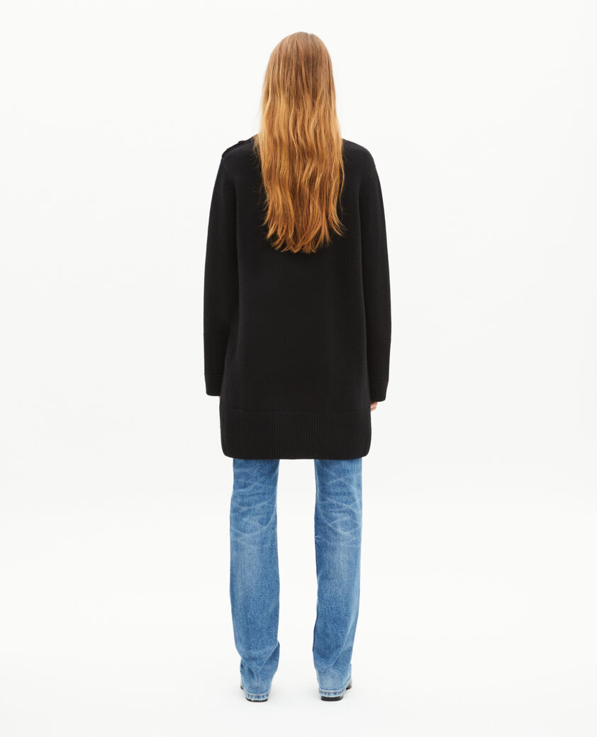 The Kooples WOMEN BLACK short dress in black wool