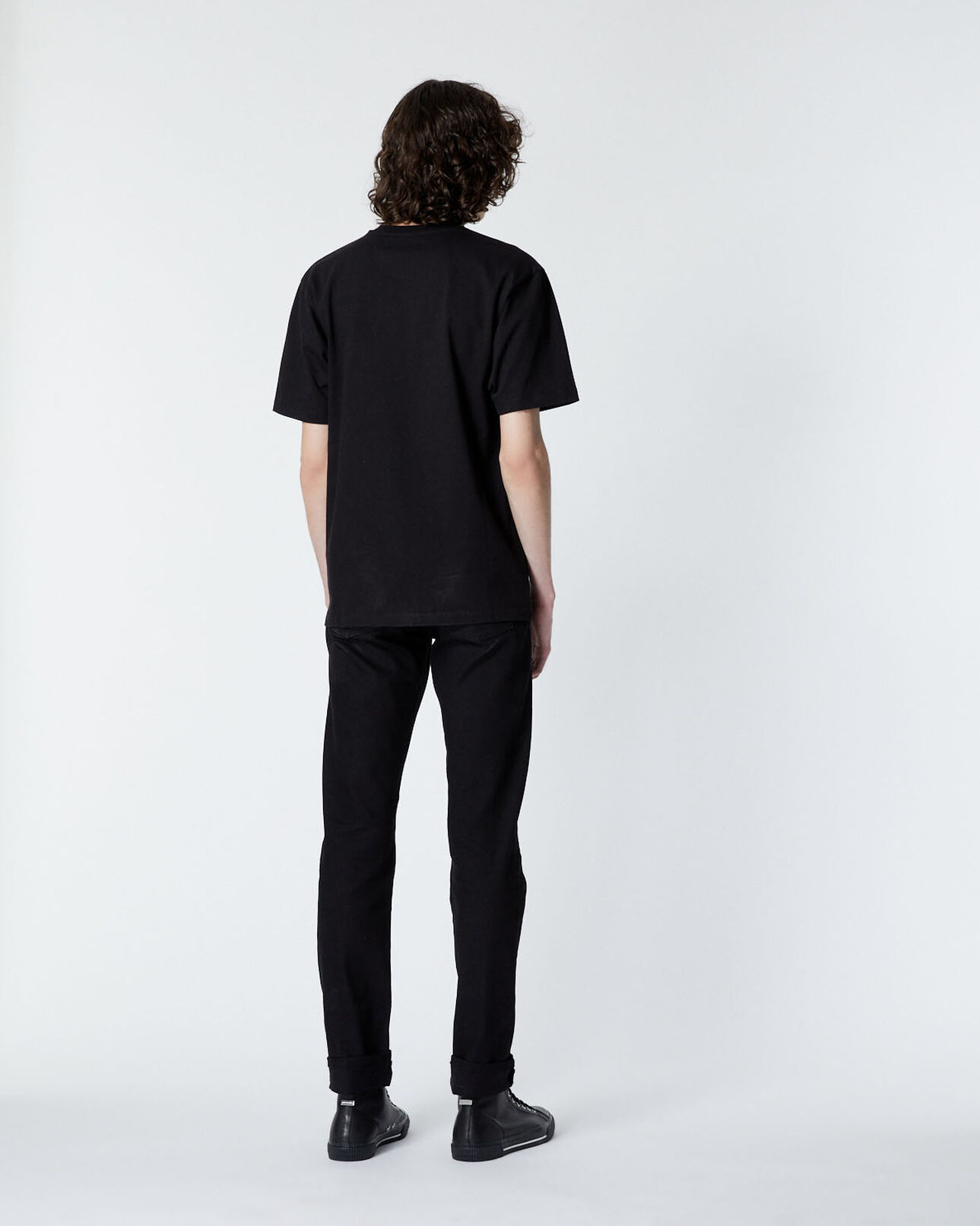 The Kooples MEN BLACK cotton black t-shirt with logo tangled up