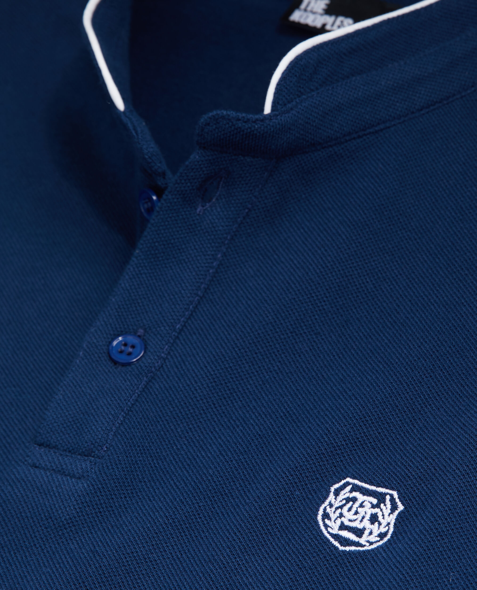 Navy blue officer collar polo shirt, NAVY, hi-res image number null