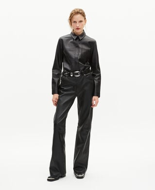 The Kooples FEMME BLACK chemise en cuir noire