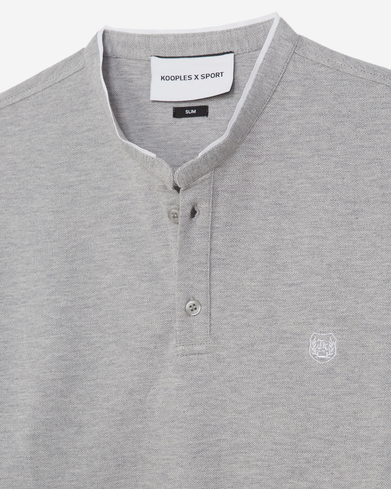 The Kooples HERREN LIGHT GREY MEL / WHITE poloshirt mit kurzen ärmeln