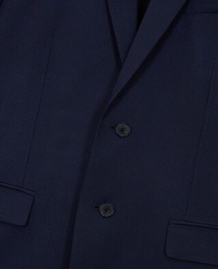 The Kooples MEN BLACK / NAVY wool suit jacket with houndstooth motif