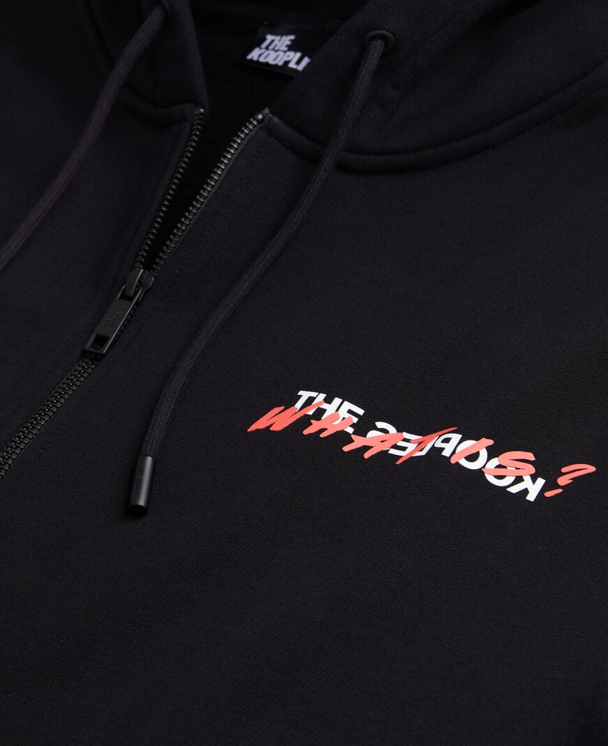 The Kooples HOMME BLACK sweatshirt zippé à capuche what is noir