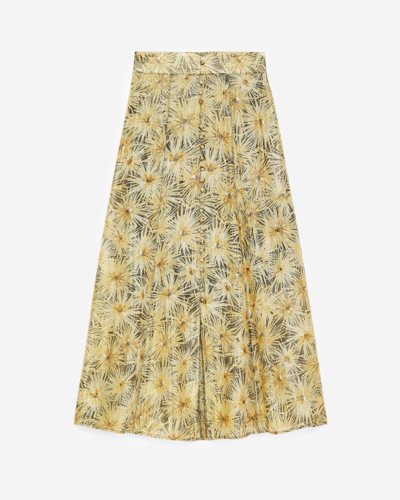 The Kooples MUJER BLACK / GOLD falda larga fluida motivo dorado