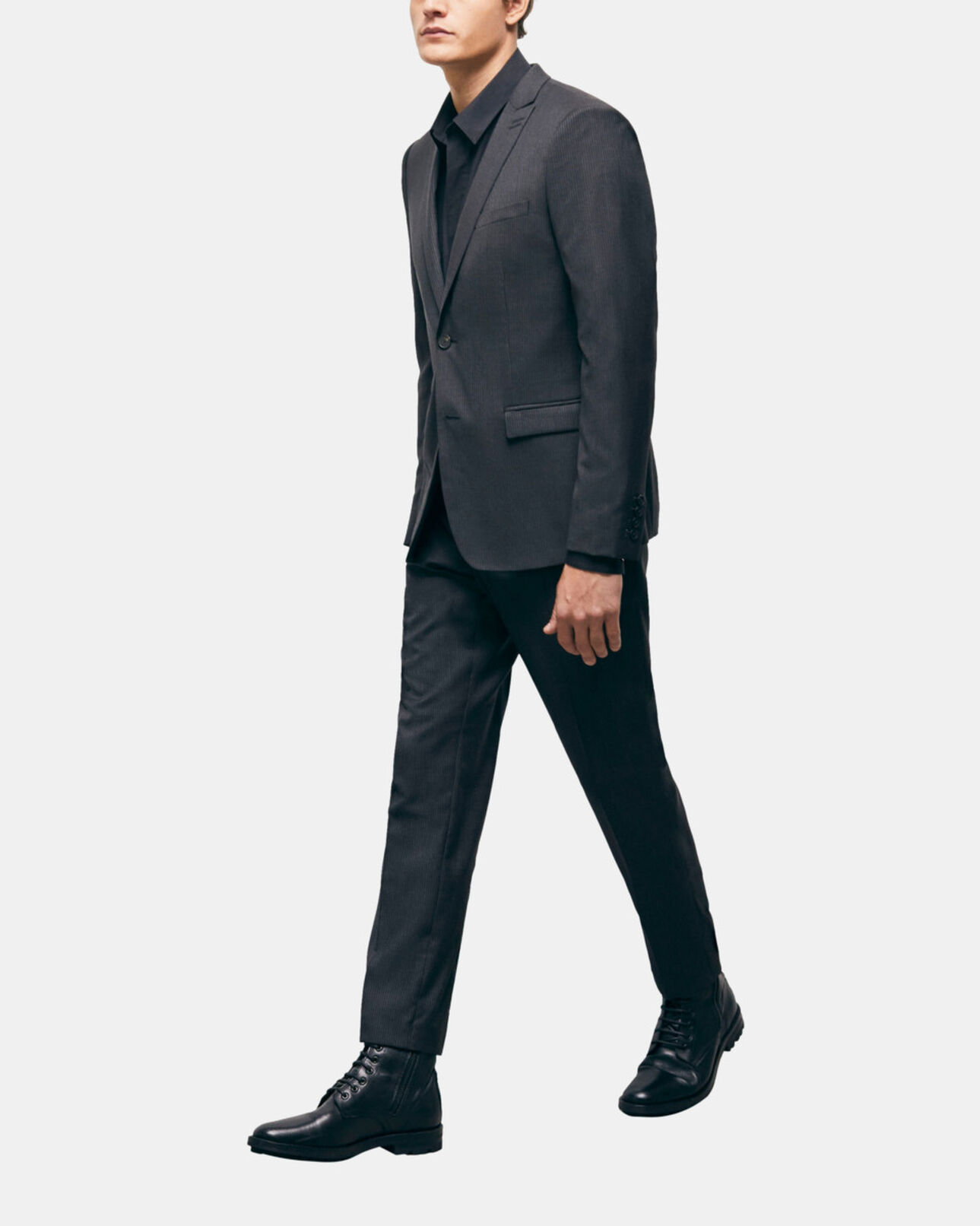 The Kooples HERREN BLACK GREY gestreifte anzugjacke aus wolle