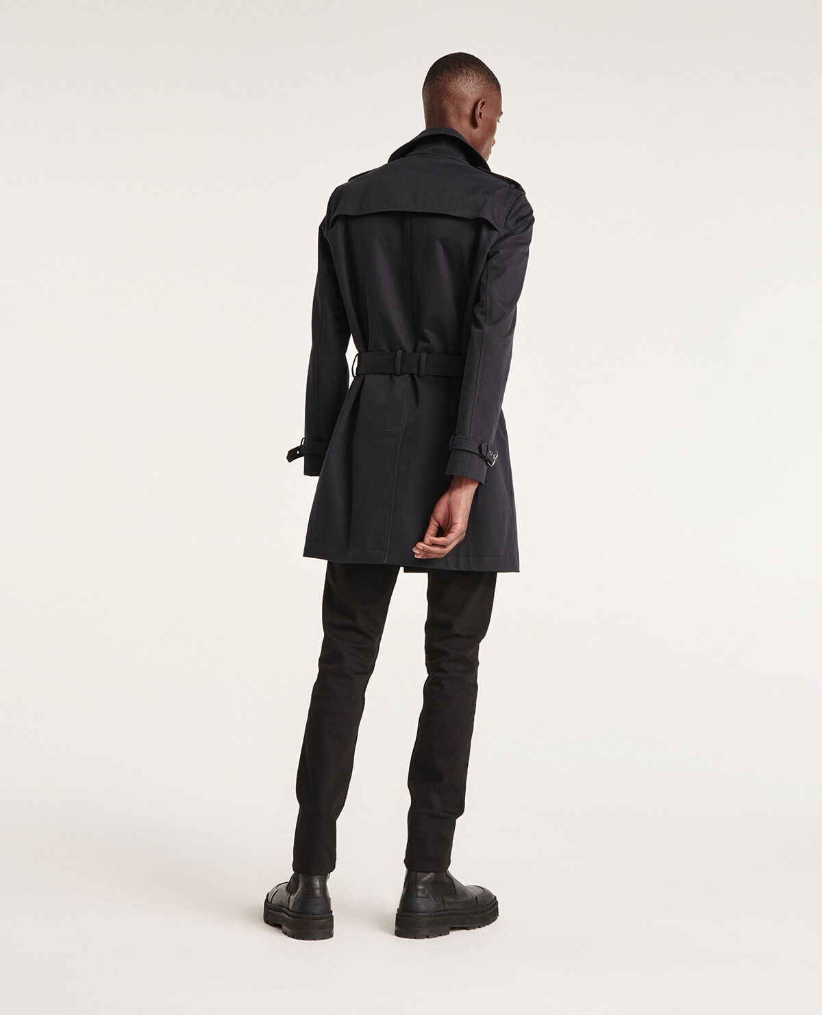 Burberry navy blue trench sales coat
