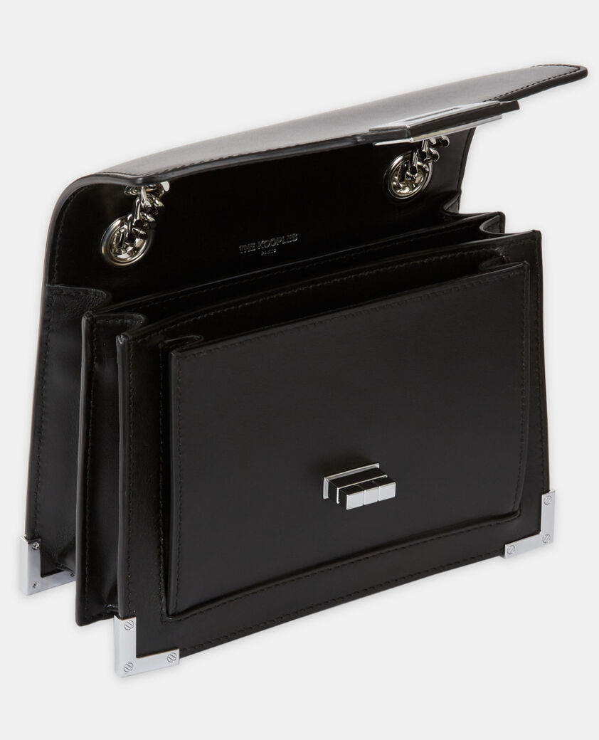 The Kooples WOMEN BLACK BRUT small emily chaine bag in black leather