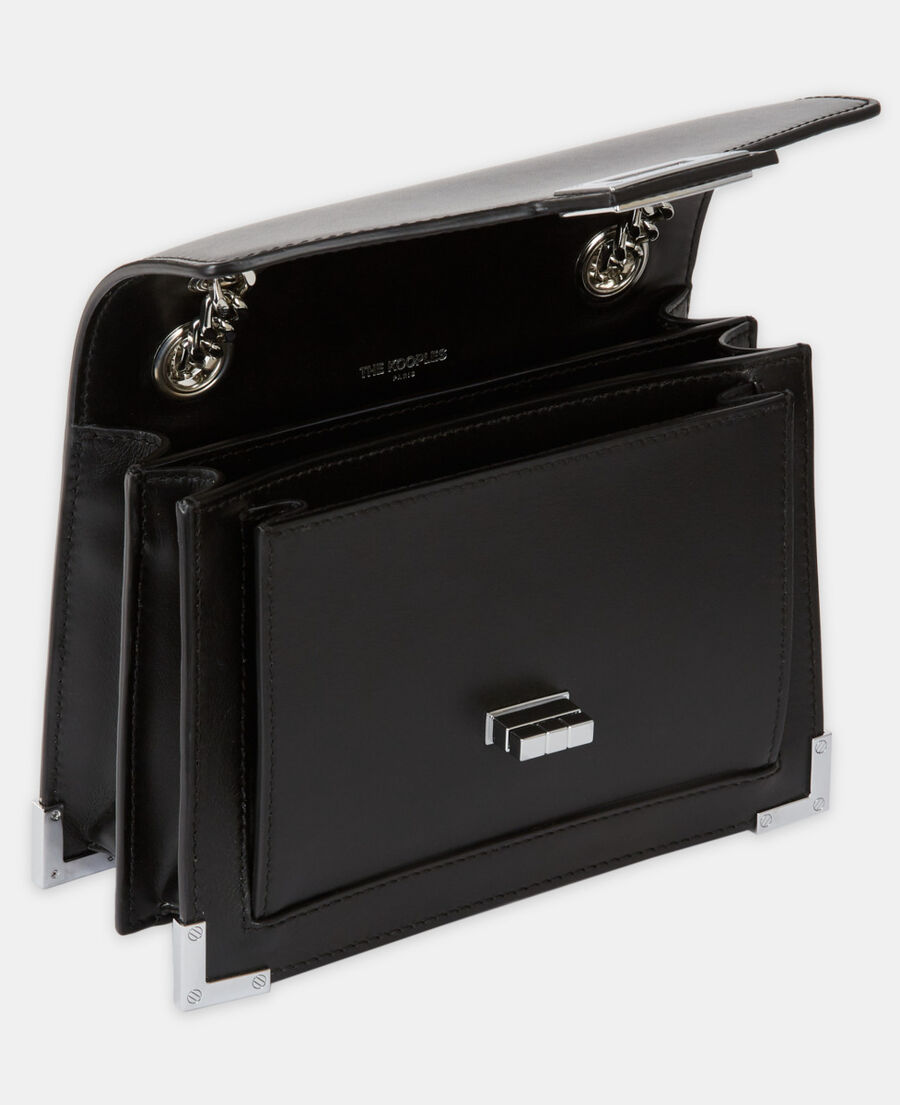 The Kooples WOMEN BLACK BRUT small emily chaine bag in black leather