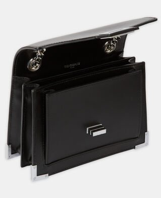 The Kooples WOMEN BLACK BRUT small emily chaine bag in black leather