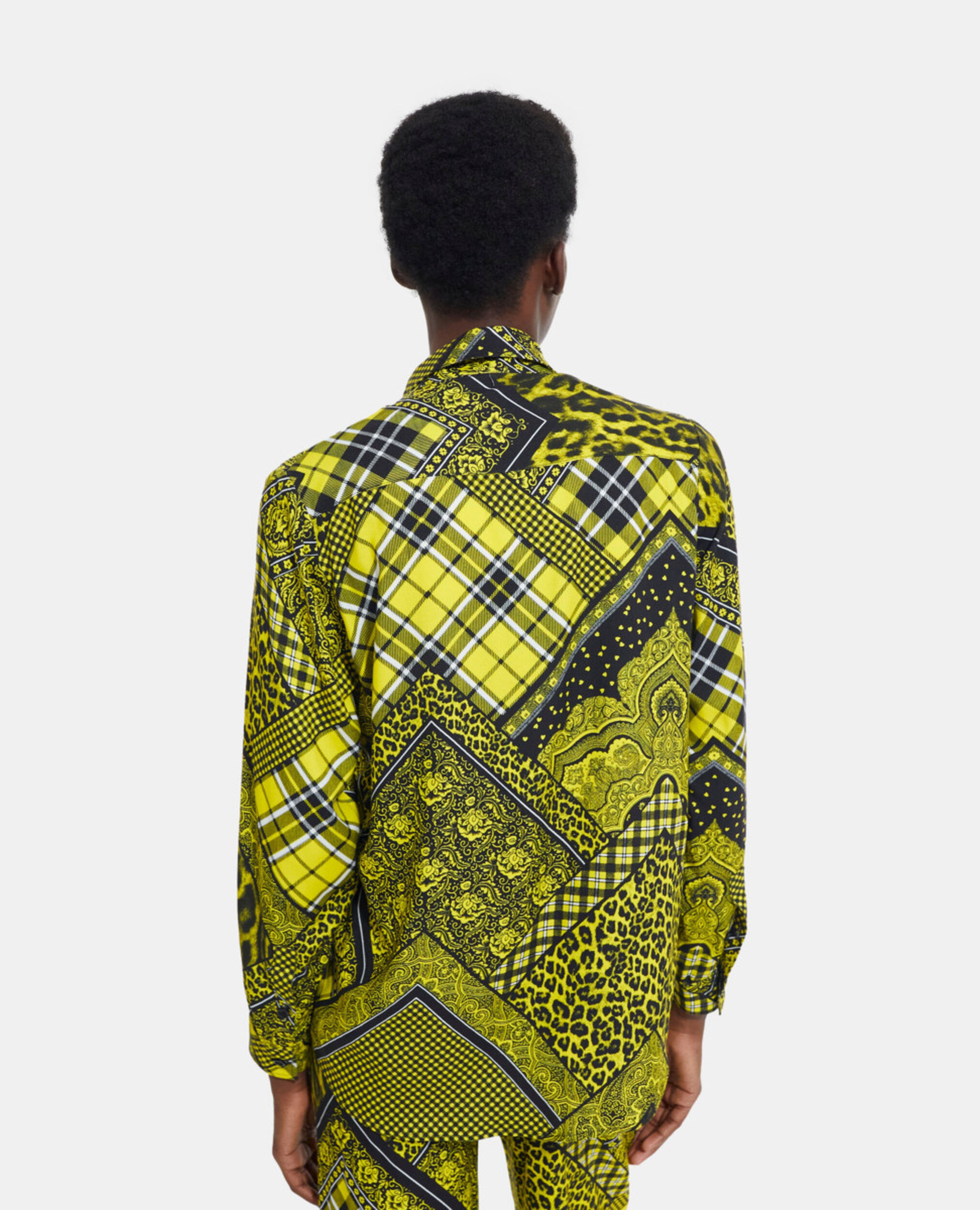 Printed shirt, BLACK / YELLOW, hi-res image number null