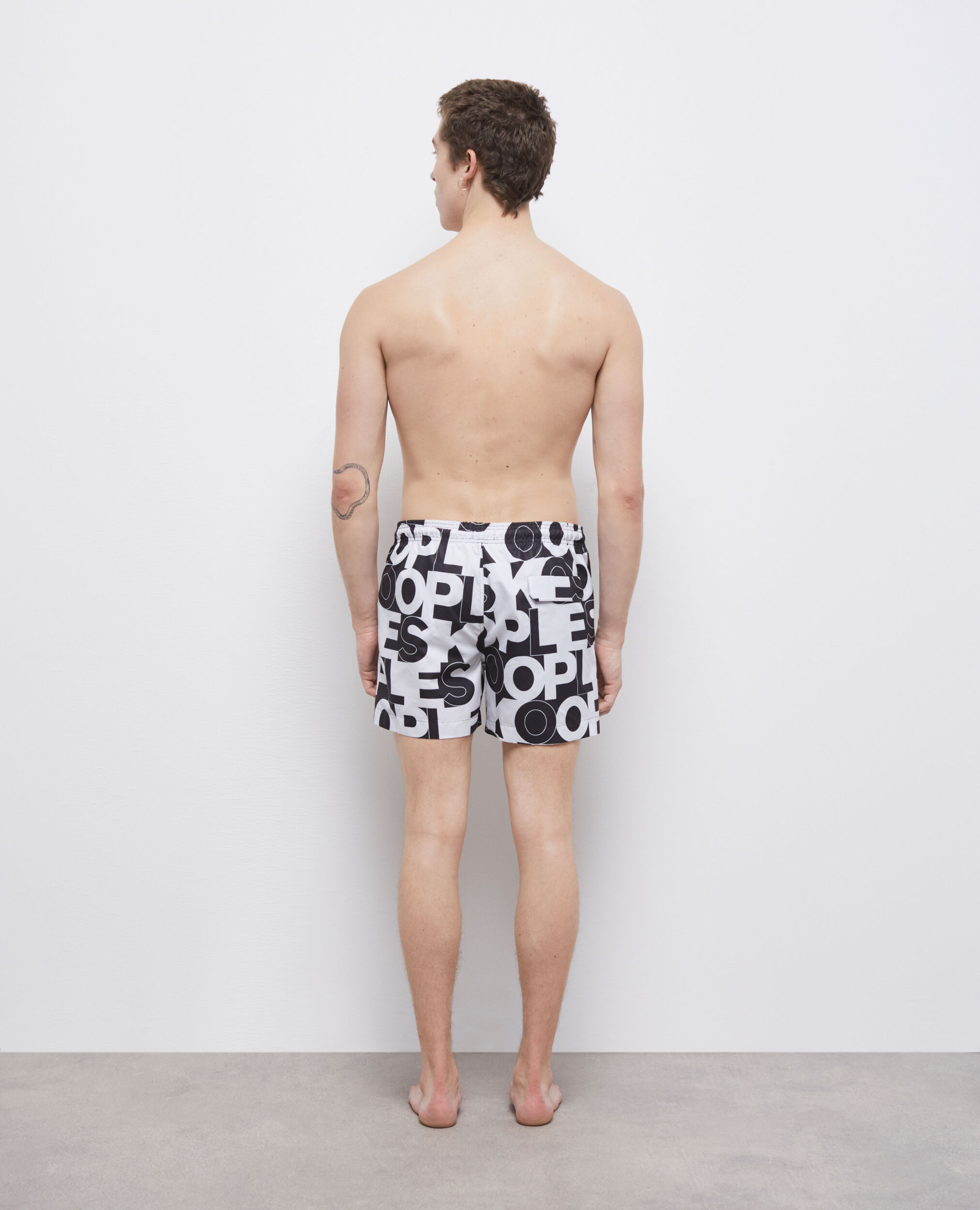 Swim shorts with logo, BLACK, hi-res image number null