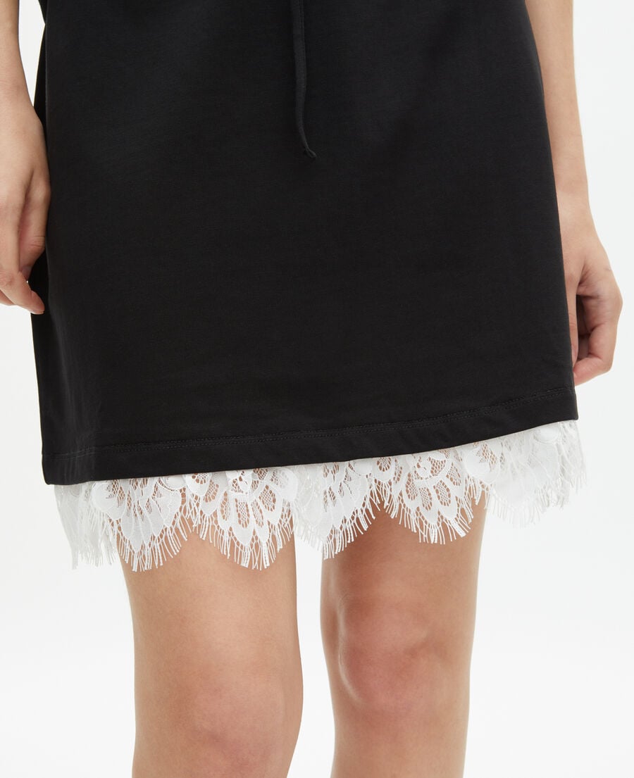 The Kooples WOMEN BLACK short skirt with black lace