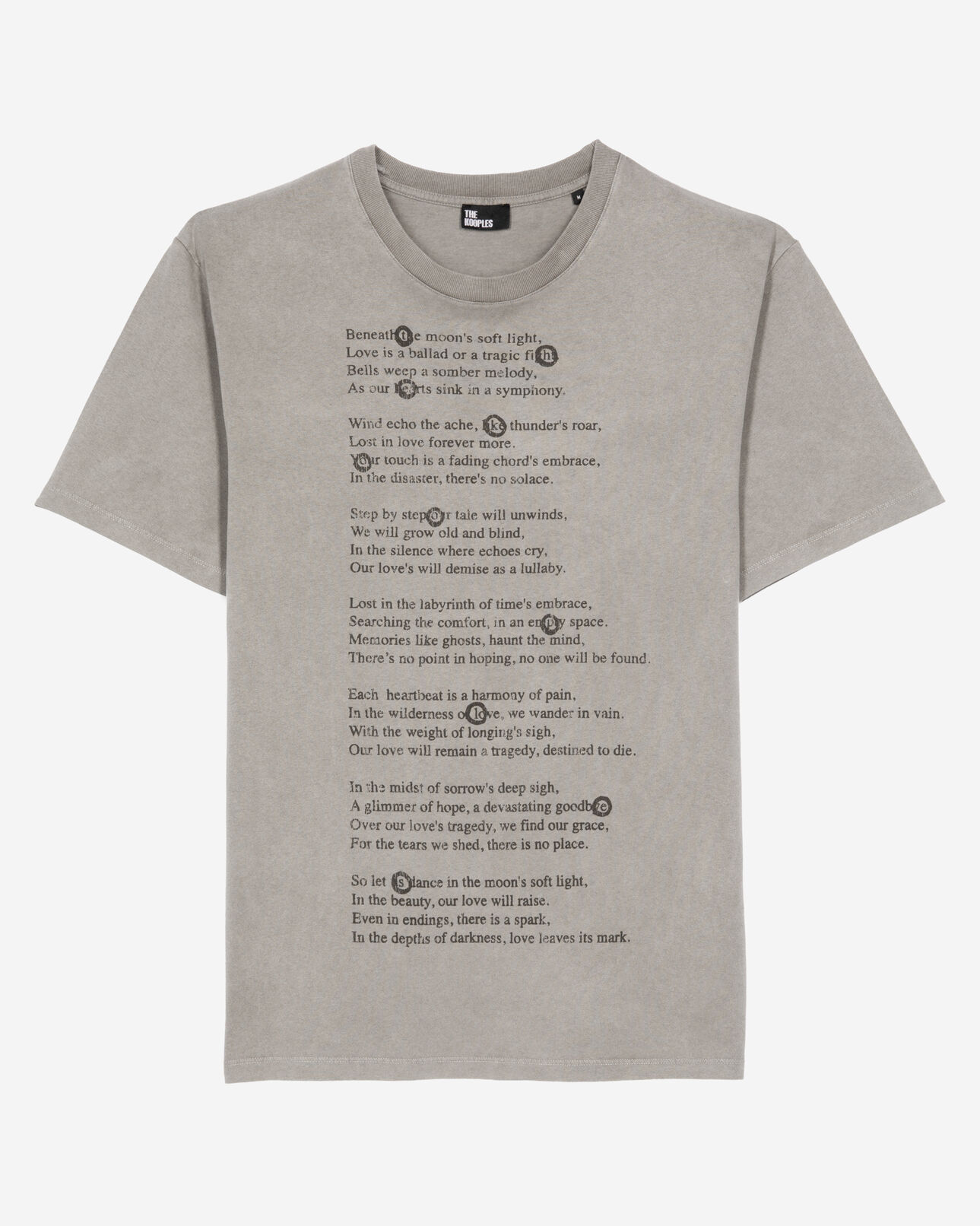 The Kooples H GREY MELANGE t-shirt with grey screen print