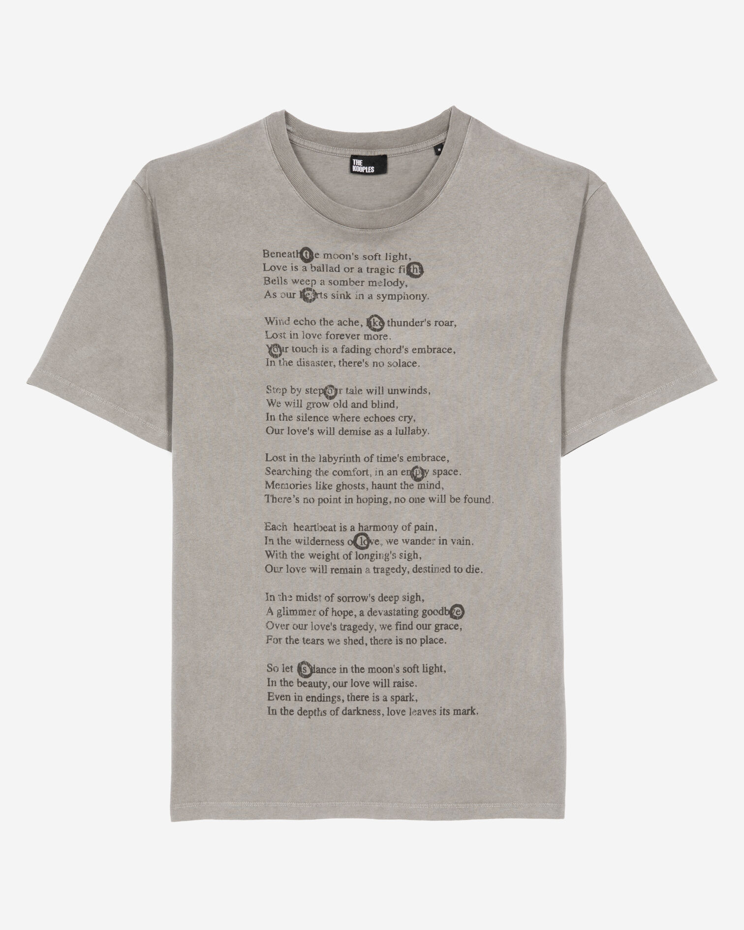 T-shirt with grey screen print, GREY MELANGE, hi-res image number null